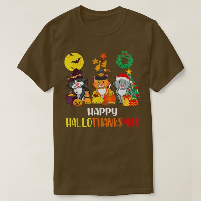 Camiseta Felices Navidades de Halloween en Hallothanksmas (Diseño del anverso)