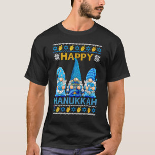 Camiseta Felices Navidades de Hanukkah Gnome Gnomies Menora