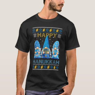 Camiseta Felices Navidades de Hanukkah Gnome Gnomies Menora