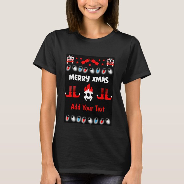 Camiseta Felices navidades de los bomberos (Anverso)