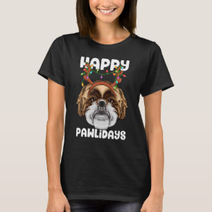 Camiseta Felices pasadas por los Navidades Shih Tzu en vaca