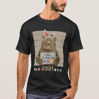 Camiseta Felices Pascua, conejito y gato, hombres de la can