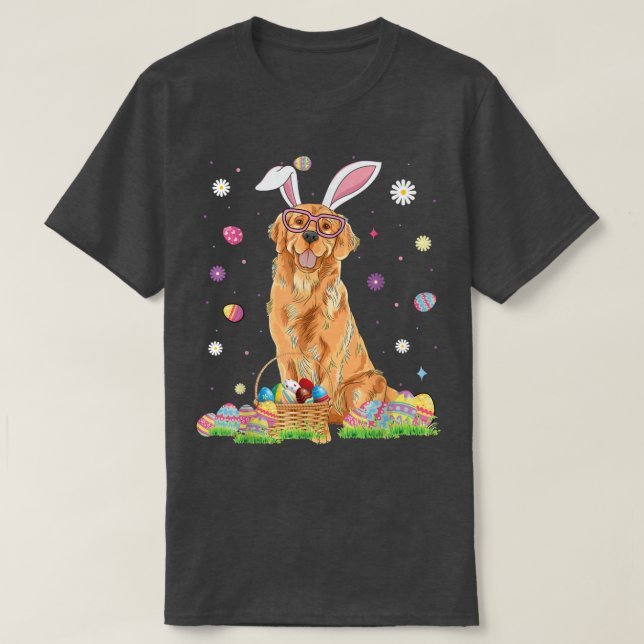Camiseta Felices Pascuas Tocador Dorado Perro de las Orejas (Diseño del anverso)