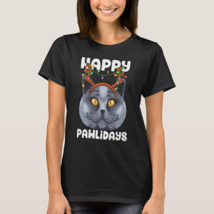 Camiseta Felices Pawlidays Navidades británicos de Shorthai