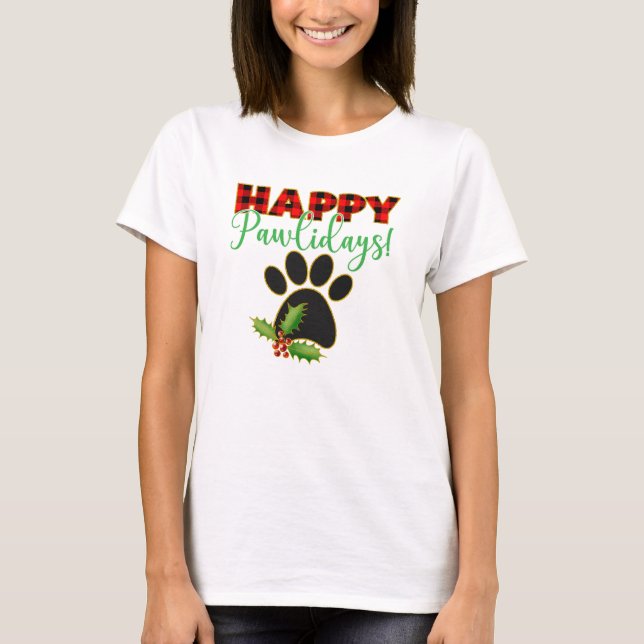 Camiseta Felices Pawlidays | Regalo de Navidades para el am (Anverso)