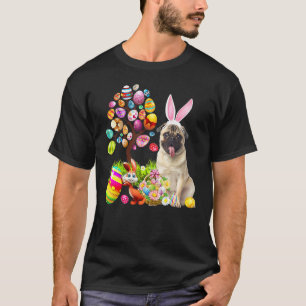 Camiseta Felices Perros De Huevos De Pascua Bunny Fawn Pug