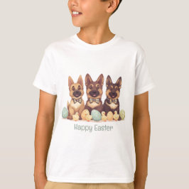Camiseta Felices Perros del Pastor Alemán de Pascua