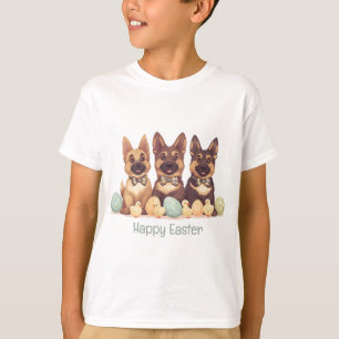 Camiseta Felices Perros del Pastor Alemán de Pascua