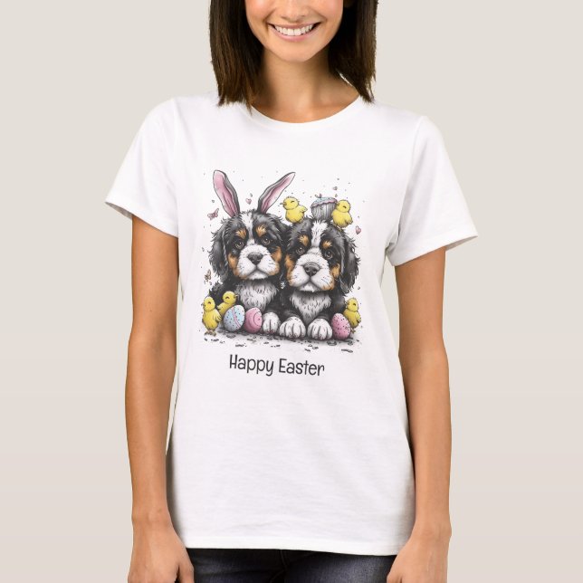 Camiseta Felices perros montañeses de Pascua (Anverso)