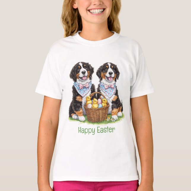 Camiseta Felices perros montañeses de Pascua (Anverso)