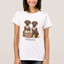 Camiseta Felices perros recuperadores de chocolate de Pascu
