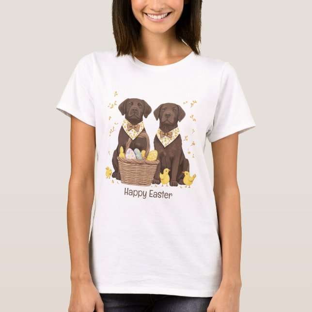 Camiseta Felices perros recuperadores de chocolate de Pascu (Anverso)