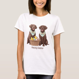 Camiseta Felices perros recuperadores de chocolate de Pascu