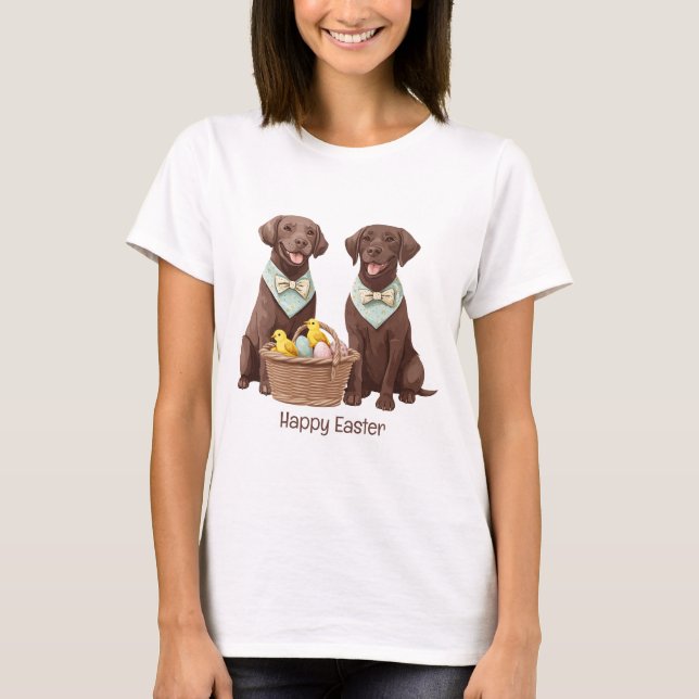 Camiseta Felices perros recuperadores de chocolate de Pascu (Anverso)