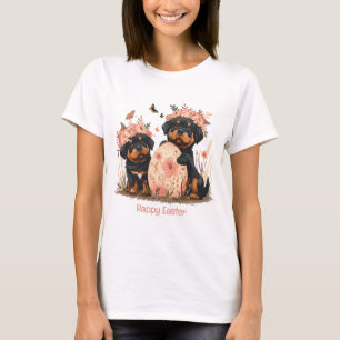 Camiseta Felices perros Rottweiler de Pascua
