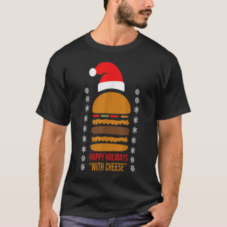 Camiseta Felices vacaciones con Cheese Xmas Cheeseburger Ha