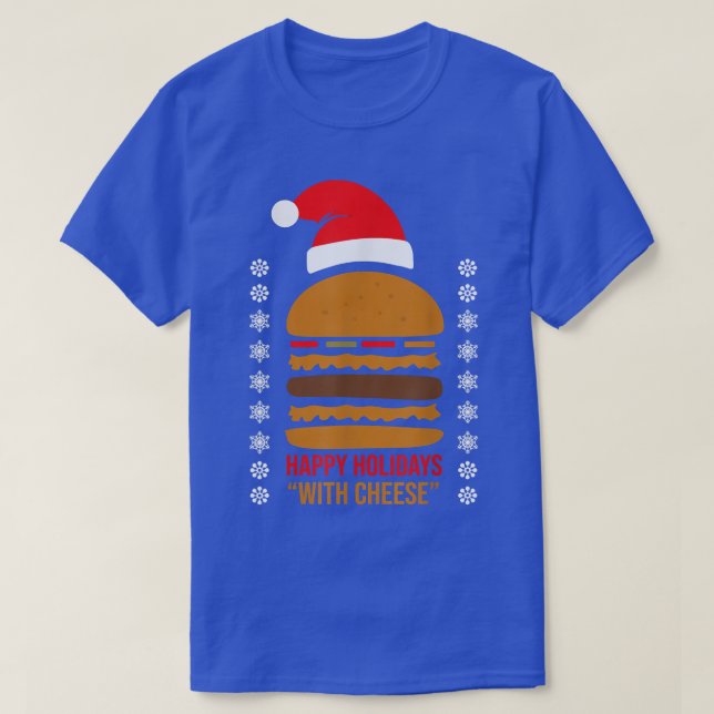 Camiseta Felices vacaciones con Cheese Xmas Cheeseburger Ha (Diseño del anverso)