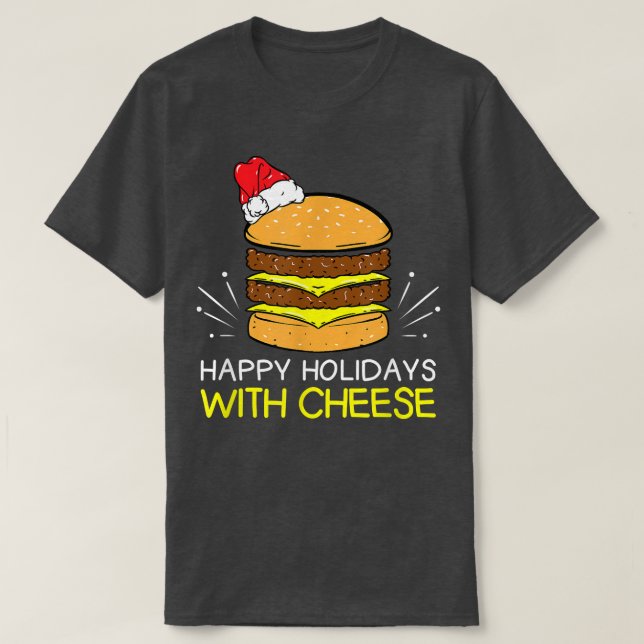 Camiseta Felices vacaciones con Cheeseburger, Navidades de  (Diseño del anverso)