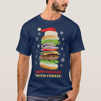 Camiseta Felices vacaciones con hamburguesa de Navidades qu