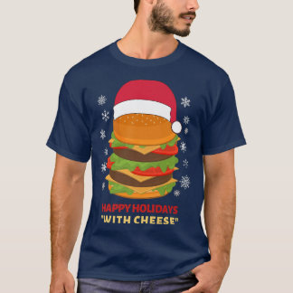 Camiseta Felices vacaciones con hamburguesa de Navidades qu