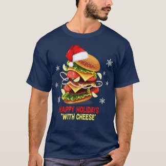 Camiseta Felices vacaciones con hamburguesa navideña