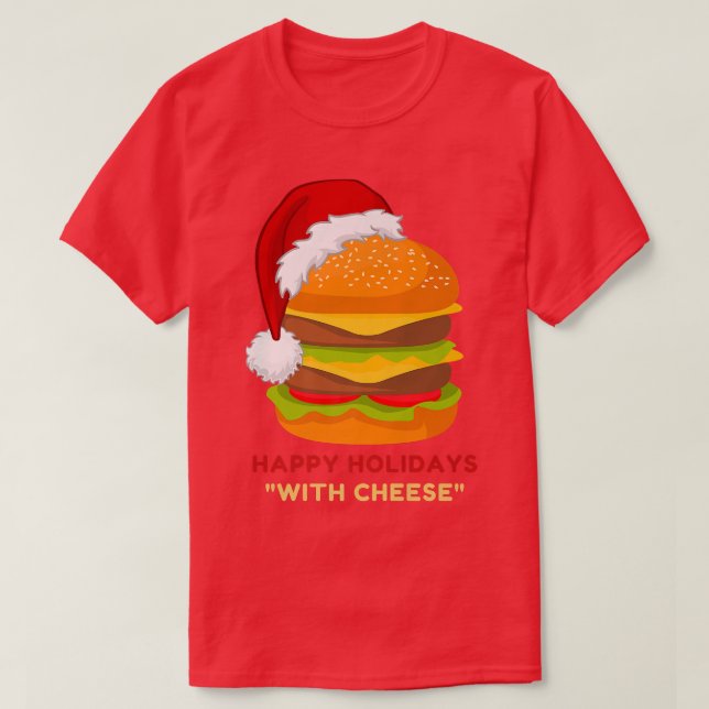 Camiseta Felices vacaciones con Navidades quesos divertidos (Diseño del anverso)