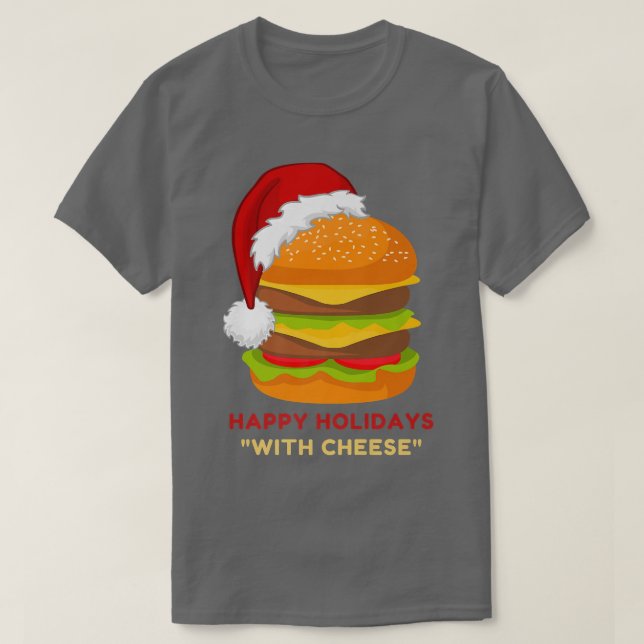 Camiseta Felices vacaciones con Navidades quesos divertidos (Diseño del anverso)