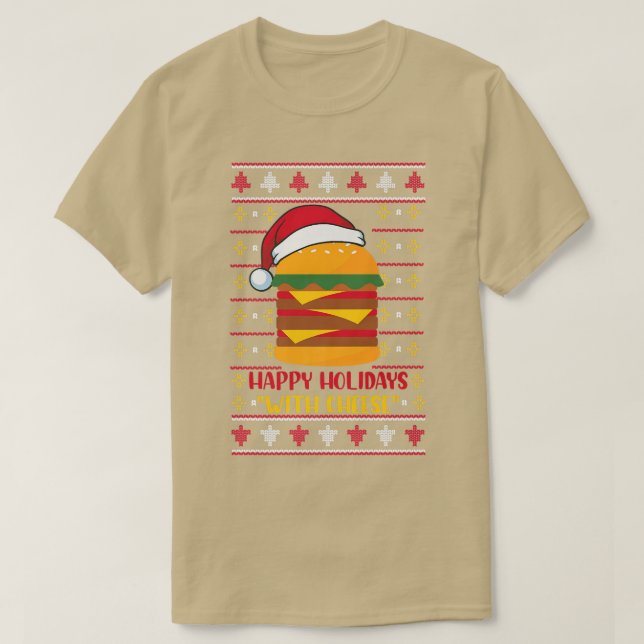 Camiseta Felices vacaciones con queso de Navidades divertid (Diseño del anverso)