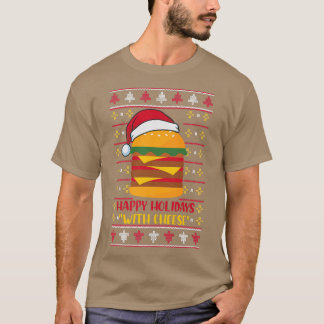 Camiseta Felices vacaciones con queso de Navidades divertid