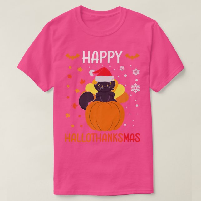 Camiseta Felices vacaciones en Hallothanksmas Cargo del pro (Diseño del anverso)
