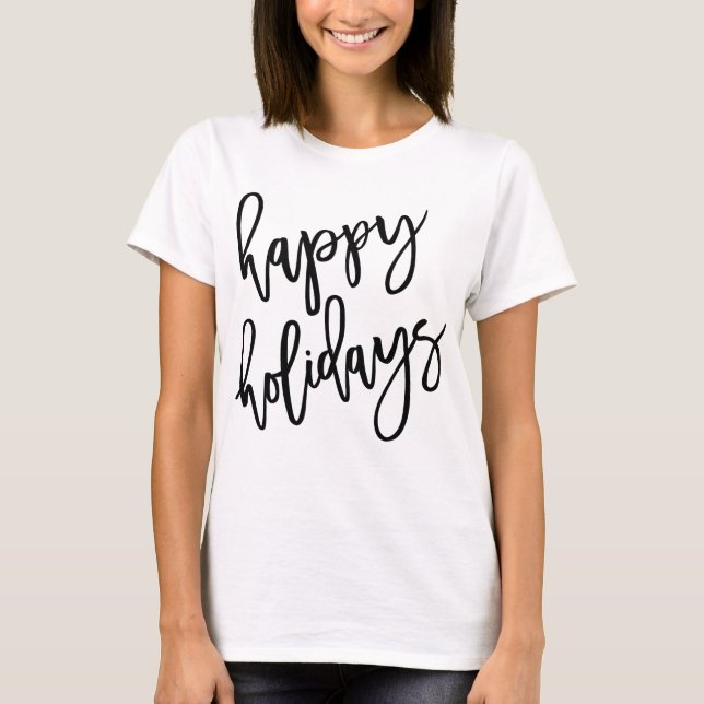 Camiseta Felices vacaciones, letras modernas (Anverso)