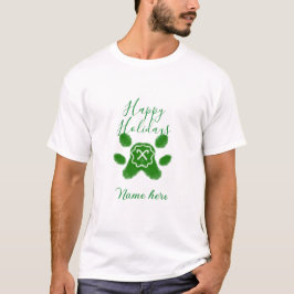Camiseta Felices vacaciones perro mascota perro verde paw c