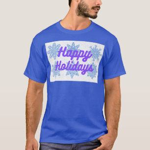 Camiseta Felices vacaciones Purple Tet y Snowflakes Design