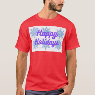 Camiseta Felices vacaciones Purple Tet y Snowflakes Design