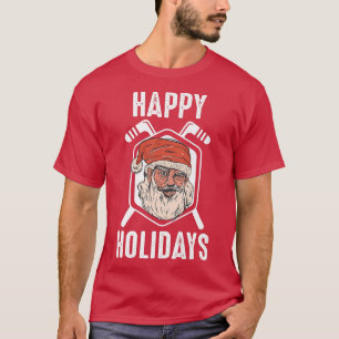 Camiseta Felices vacaciones Santa Ice Hockey Stick Santa Ic