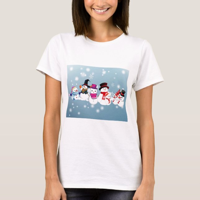 Camiseta Felices vacaciones Snowmen (Anverso)