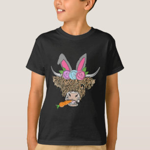 Camiseta Felices Vacas Highland De Pascua Con Orejas Confit
