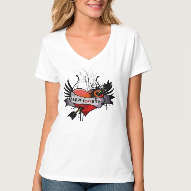 Camiseta Felicices Para Siempre Grunge Gótico (Anverso)