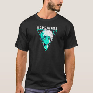 Camiseta Felicidad 幸 福 letra japonesa Egirl Vapor wave Prem