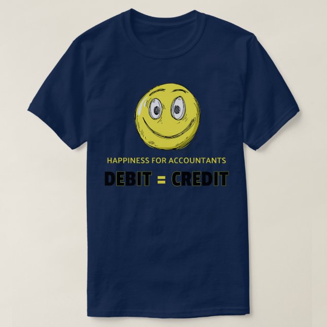 Camiseta Felicidad a los contables DEBITCREDIT Accountant n (Diseño del anverso)