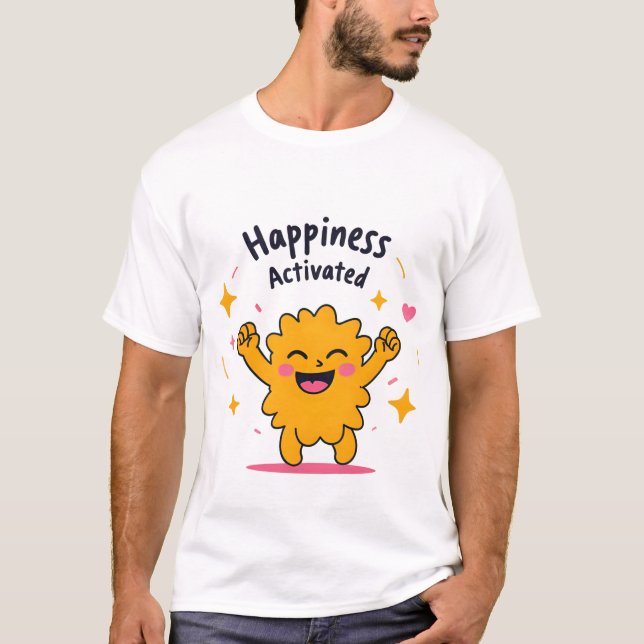 Camiseta Felicidad Activada - Carácter de alegría de garaba (Anverso)