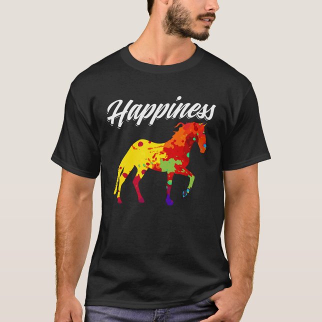 Camiseta Felicidad Caballo de Caballo Montando Caballos Ecu (Anverso)