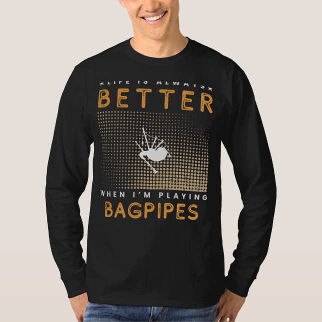 Camiseta Felicidad con la gaita: La vida es una melodía con (Anverso)