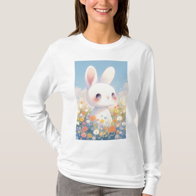 Camiseta Felicidad de Flor de Conejo (Anverso)