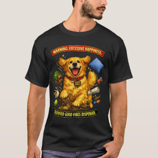 Camiseta Felicidad de Golden Retriever Peligro Divertido Pe