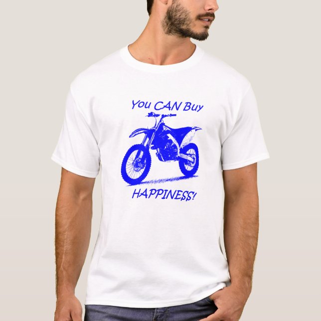 Camiseta Felicidad de la compra - azul en blanco (Anverso)