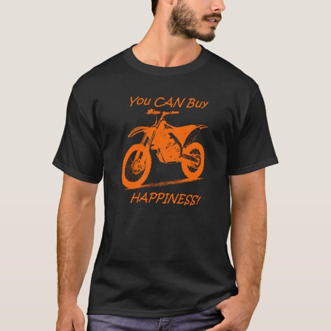 Camiseta Felicidad de la compra - naranja en el negro (KTM) (Anverso)