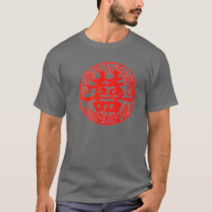 Camiseta Felicidad doble china roja