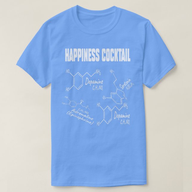 Camiseta Felicidad Molécula serotonina Dificultad para la d (Diseño del anverso)