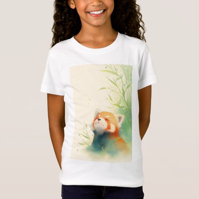 Camiseta Felicidad Pacífica del Panda Rojo (Anverso)